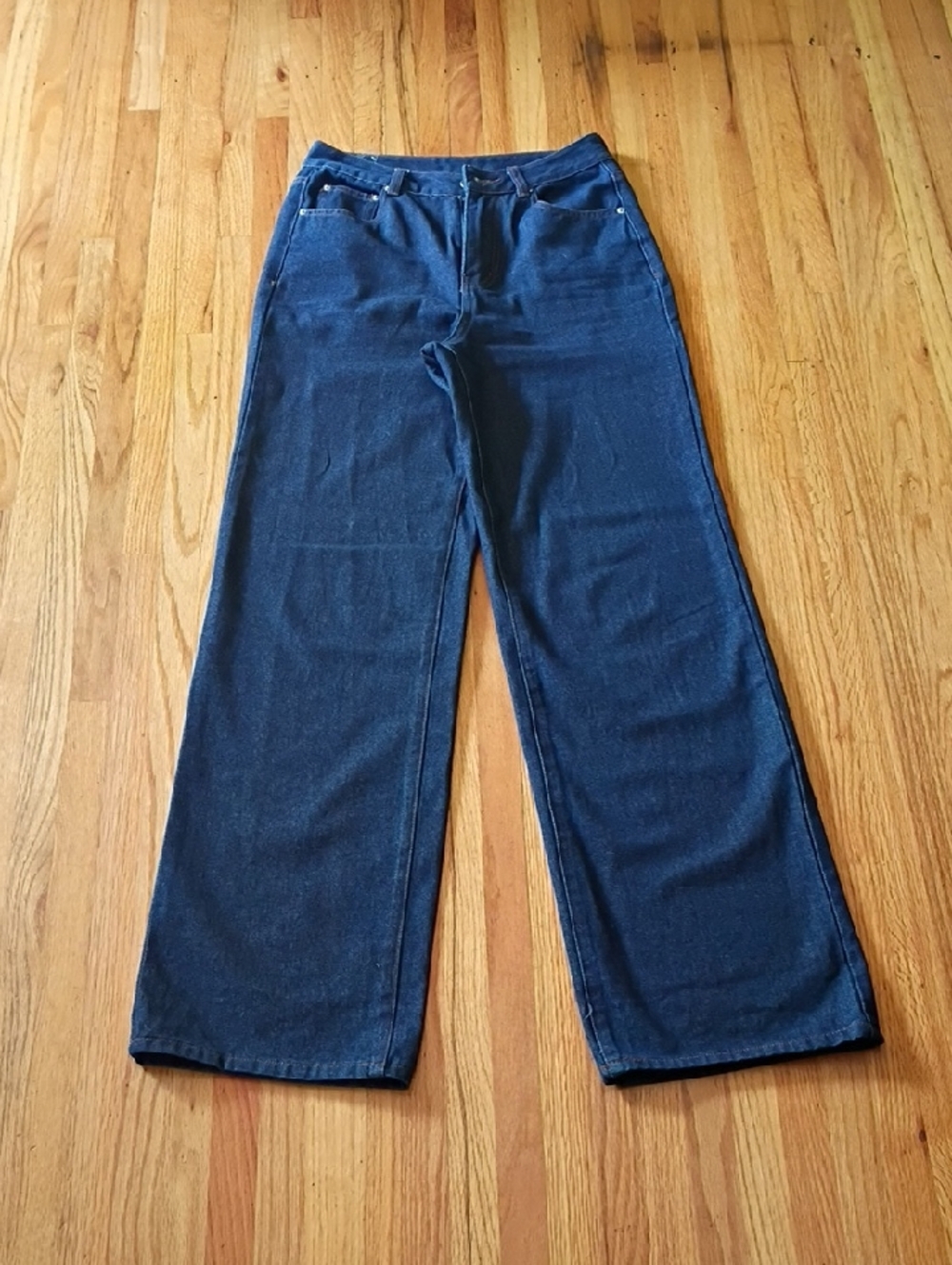 Peppermayo Wide-Leg Denim Jeans in Dark Blue